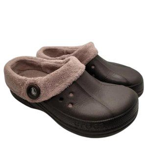 Crocs Fleece Lined Unisex Shoes Grey Beige Size 6 Men Size 8 Women